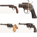 Two Double Action Revolvers and Two Flare Pistols