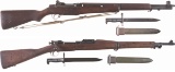 Two U.S. Military Rifles with Bayonets