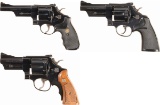 Three Smith & Wesson Double Action Revolvers