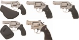 Five Smith & Wesson Double Action Revolvers