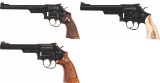 Three Smith & Wesson Double Action Revolvers