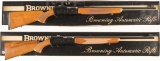 Two Belgian Browning BAR Semi-Automatic Rifles with Boxes
