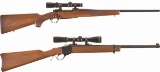 Two Ruger Rifles with Scopes