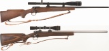 Two Winchester Model 70 Bolt Action Rifles with Scopes