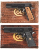 Two Colt MK IV Series 70 Semi-Automatic Pistols with Boxes