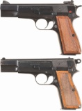 Two Belgian Browning Semi-Automatic Pistols