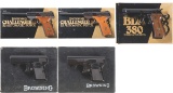 Five Browning Semi-Automatic Pistols with Boxes