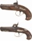 Two Engraved Percussion Pocket Pistols