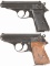 Two Nazi Marked Walther Semi-Automatic Pistols