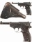 Two World War II Nazi Walther P.38 Semi-Automatic Pistols