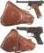 Two Imperial Japanese Military Pistols w/Holsters