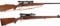 Two Bolt Action Rifles with Scopes