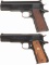 Two Colt Government Model Semi-Automatic Pistols