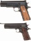 Two John Giles Upgraded Colt Government Model Pistols