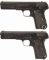 Two Browning Patent European Semi-Automatic Pistols