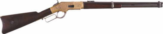 Engraved Winchester Model 1866 Lever Action Saddle Ring Carbine