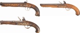 Three Antique Muzzle Loading Pistols