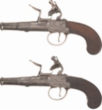 Pair of Isaac Smith Boxlock Flintlock Pocket Pisto