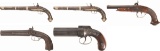 Five Antique Muzzle Loading Pistols