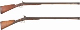 Two Belgian Side by Side Double Barrel Percussion Shotguns