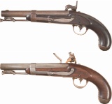 Two U.S. Model 1836 Martial Pistols