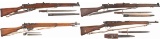 Four Enfield Bolt Action Long Guns