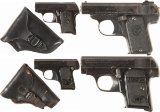 Four European Semi-Automatic Pocket Pistols