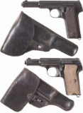 Two Nazi Marked Astra Semi-Automatic Pistols with Holsters