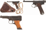 Three Japanese Military Semi-Automatic Pistols