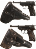 Two Mauser 'byf/43' Code P.38s w/Ex. Mags, Holsters