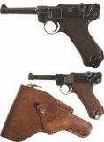 Two Mauser P.08 Luger Military Semi-Automatic Pistols