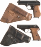 Two Semi-Automatic Pistols with Holsters