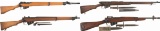 Four Enfield Pattern British Military Bolt Action Longarms