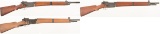 Three French Military Bolt Action Rifles with Bayonets