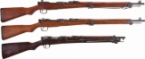 Three Japanese Military Bolt Action Longarms