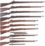 Nine Japanese Military Bolt Action Rifles