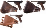 Three Japanese Type 14 Pistols w/Holsters