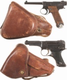 Two Imperial Japanese Military Pistols w/Holsters