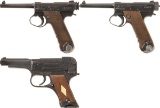Three Japanese Military Semi-Automatic Pistols