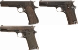 Three Spanish Semi-Automatic Pistols