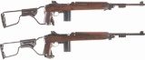 Two U.S. M1 Semi-Automatic Carbines with Paratrooper Stocks