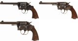 Three U.S. Colt Double Action Revolvers with Factory Letters