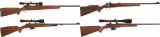 Four Bolt Action Rifles