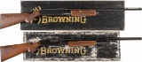 Two Browning Slide Action Shotguns with Boxes