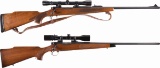 Two Remington Model 700 Bolt Action Rifles with Scopes