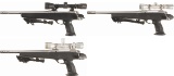 Three Savage Model 516 Bolt Action Pistols with Scopes