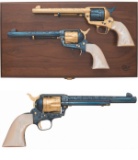 Cased Engraved Pair of Colt 2nd Generation Single Action Armys