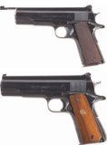 Two John Giles Upgraded Colt Government Model Pistols
