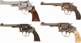 Four Smith & Wesson Double Action Revolvers