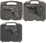 Three Semi-Automatic Pistols with Cases